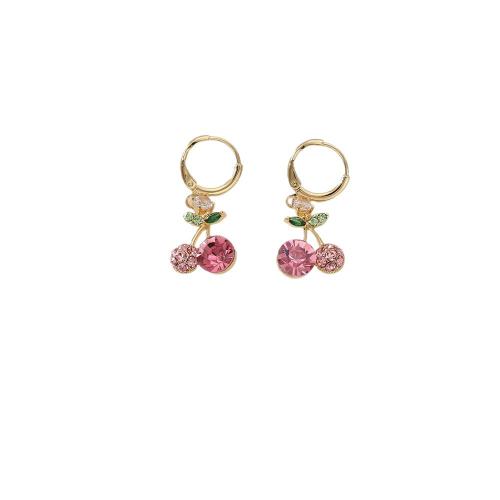 Cubic Zirconia Micro Pave Brass Earring, real gold plated, fashion jewelry & micro pave cubic zirconia & for woman, Sold By Pair
