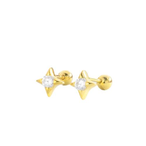 925 Sterling Silver Stud Earring, for woman & with rhinestone, more colors for choice, Sold By Pair