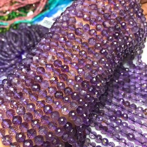 Natural Quartz Jewelry Beads, Purple Phantom Quartz, DIY, beads length 6-6.5MM, Sold Per Approx 35-40 cm Strand