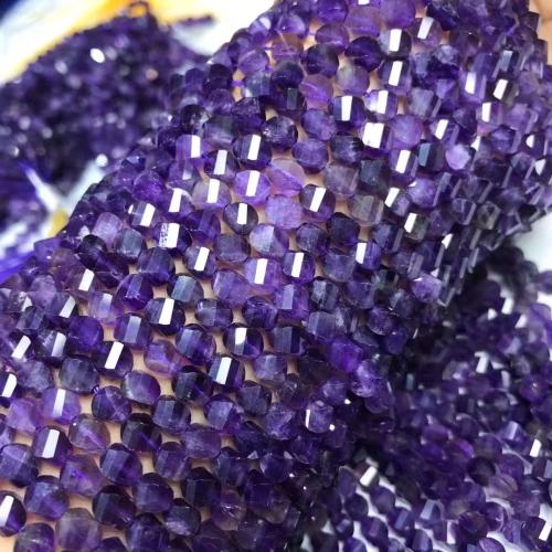 Natural Amethyst Beads, DIY & faceted & twist, 5.50x6mm, Sold Per Approx 35-40 cm Strand