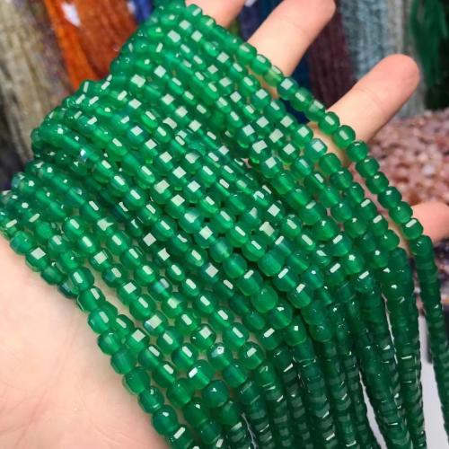 Natural Green Agate Beads, Brazil Agate, DIY, green, 5x5mm, Sold Per Approx 35-40 cm Strand