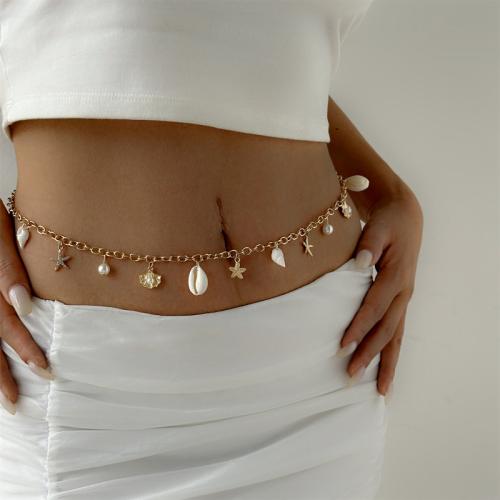 Tibetan Style Waist Chain, with Plastic Pearl, gold color plated, fashion jewelry, more colors for choice, Sold By PC