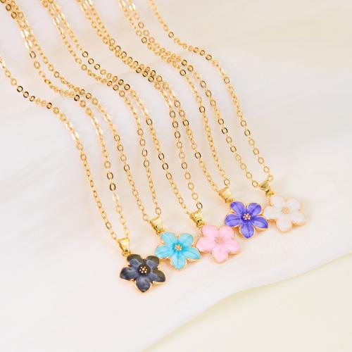 Tibetan Style Jewelry Necklace, gold color plated, fashion jewelry & enamel, more colors for choice, Sold By PC