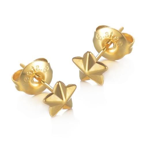 Stainless Steel Stud Earrings, 304 Stainless Steel, Star, plated, fashion jewelry & different styles for choice & for woman, golden, Sold By Pair