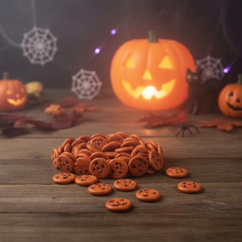 Хэллоуин ювелирные изделия из бисера, Синтетическая бирюза, Тыква, Хэллоуин дизайн & DIY, разноцветный, 5.90x2.49mm, Продан через 5 см Strand