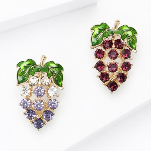 Broches de Diamantes de Imitación, aleación de zinc, Uva, chapado, Joyería & con diamantes de imitación, más colores para la opción, Vendido por UD