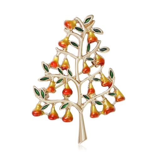 Broche émail, alliage de zinc, arbre, Placage, bijoux de mode, couleurs mélangées, Vendu par PC