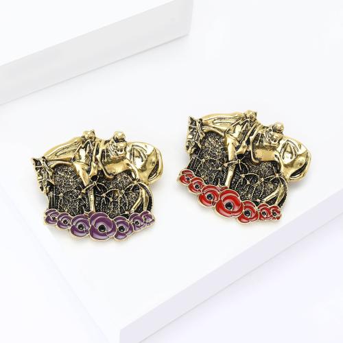 Broche émail, alliage de zinc, Placage, bijoux de mode, plus de couleurs à choisir, Vendu par PC