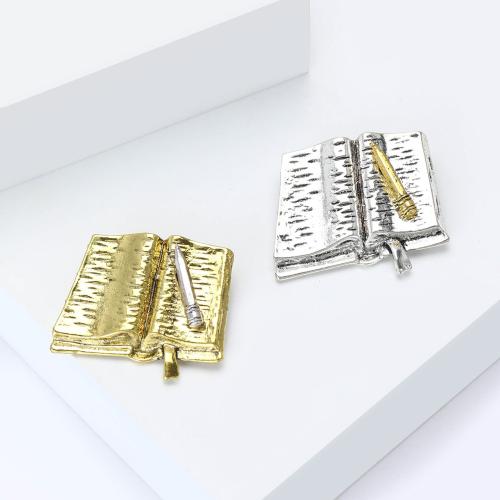 Tibetan Style Brooches, Book, plated, fashion jewelry, more colors for choice, Sold By PC