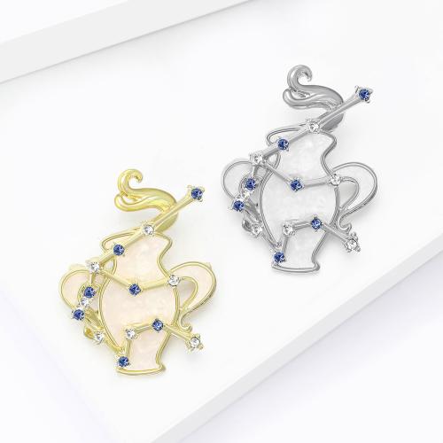 Rhinestone Brooch, Tibetan Style, Aquarius, plated, fashion jewelry & with rhinestone, more colors for choice, Sold By PC
