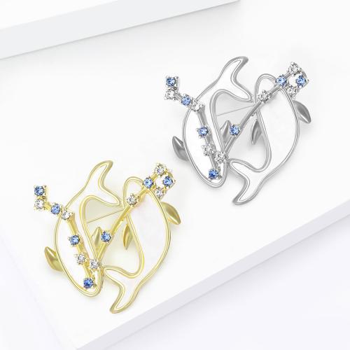 Rhinestone Brooch, Tibetan Style, Pisces, plated, fashion jewelry & with rhinestone, more colors for choice, Sold By PC