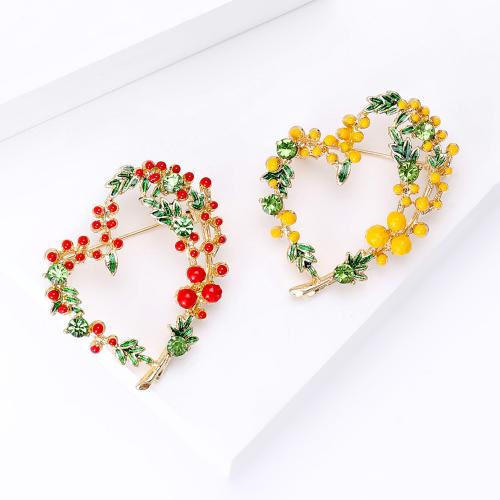 Enamel Brooch, Tibetan Style, Heart, plated, fashion jewelry, more colors for choice, Sold By PC