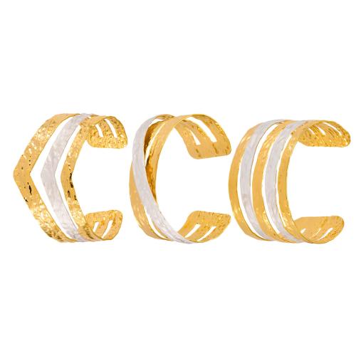 304 Stainless Steel Cuff Bangle, 18K gold plated, different styles for choice & for woman & enamel, Sold By PC