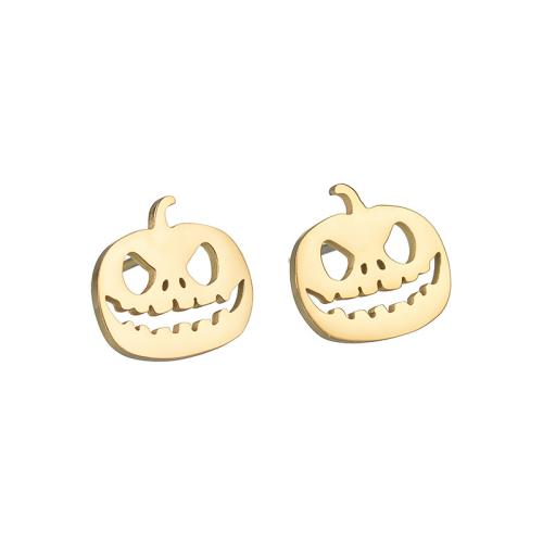 Серьги из нержавеющей стали, Нержавеющая сталь 304, Тыква, Другое покрытие, Хэллоуин дизайн & Женский & отверстие, продается Пара