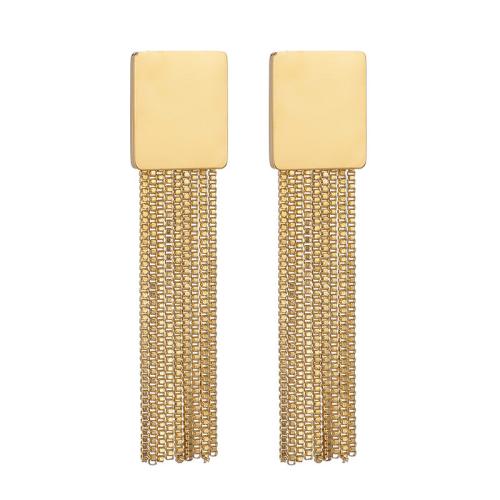 Fashion Fringe Earrings, 304 Stainless Steel, plated, fashion jewelry & for woman, golden, Sold By Pair