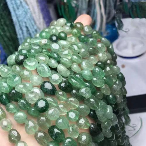 Quartz naturel bijoux perles, Strawberry Quartz, pepite, DIY, vert, beads length 9-12mm, Vendu par Environ 35-40 cm brin