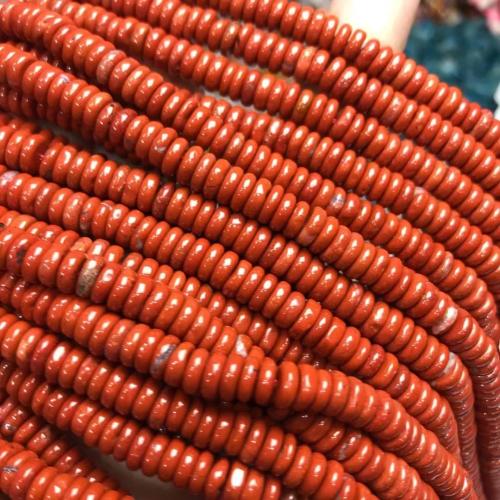 Perles bijoux en pierres gemmes, Pierre de jaspe, abaque, naturel & DIY & lisse, rouge, 6x2mm, Vendu par Environ 35-40 cm brin