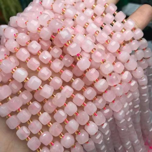 Natural Rose Quartz Beads, Square, DIY, 7x7mm, Sold Per Approx 35-40 cm Strand