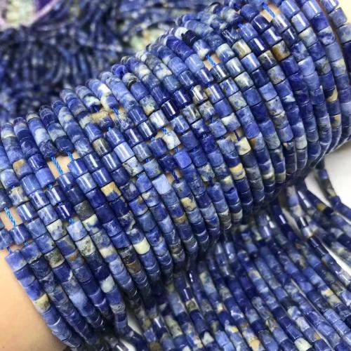 Abalorios de Sodalita, Columna, pulido, natural & Bricolaje, 4x4mm, Vendido para aproximado 35-40 cm Sarta