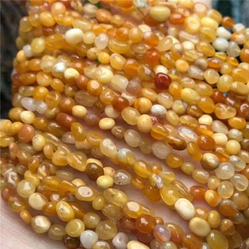Perles en jade, miel de jade, pepite, naturel & DIY, 5x7mm, Vendu par Environ 35-40 cm brin