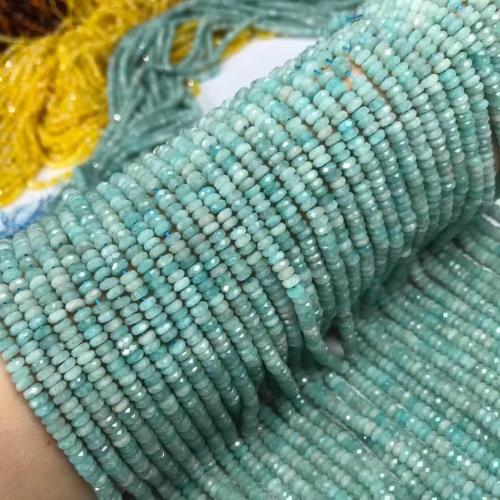 Perles amazonite, abaque, naturel & DIY & facettes, 2x4mm, Vendu par Environ 35-40 cm brin
