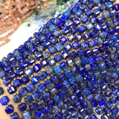 Natural Lapis Lazuli Beads, Square, DIY, 7x7mm, Sold Per Approx 35-40 cm Strand