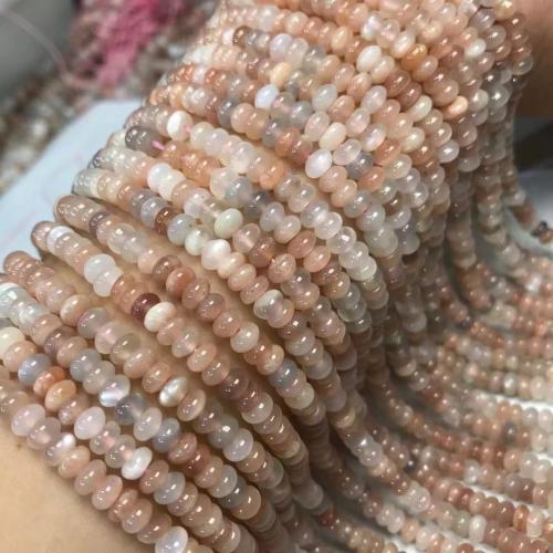 Abalorios de Piedra Lunar, ábaco, natural & Bricolaje & diverso tamaño para la opción, multicolor, Vendido para aproximado 35-40 cm Sarta