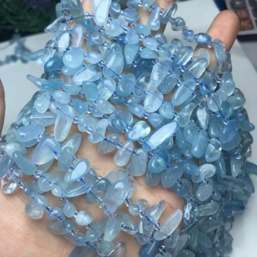 Abalorios de Gemas, Aguamarina, Gota, natural & Bricolaje, beads length 10-15mm, Vendido para aproximado 35-40 cm Sarta
