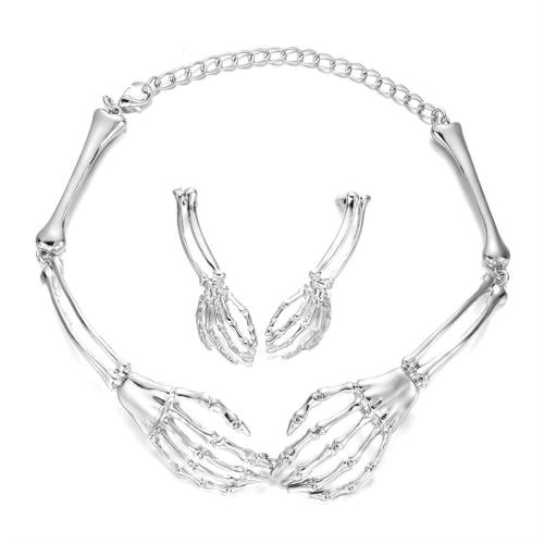 Tibetan Style Jewelry Set, earring & necklace, gold color plated, Halloween Design, more colors for choice, Sold By Set