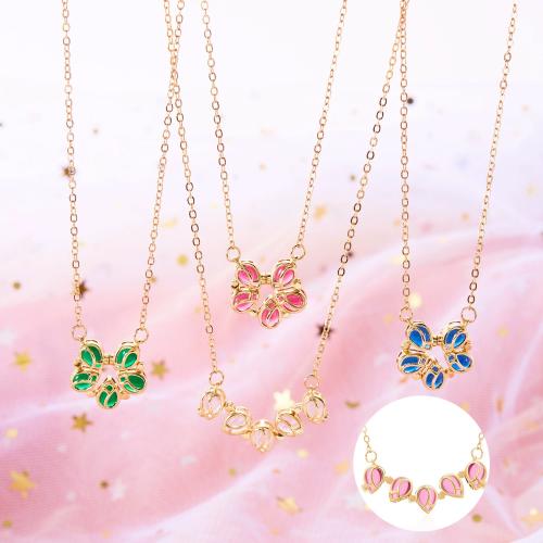 Collares de perlas de cristal, metal, con Vidrio & fundición, chapado, Joyería, más colores para la opción, libre de níquel, plomo & cadmio, Vendido por UD