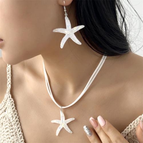 Наборы ювелирных изделий из полимерной смолы, серьги & ожерелье, Восковой шнур, с канифоль, плакирован золотом, ювелирные изделия моды, Много цветов для выбора, продается указан