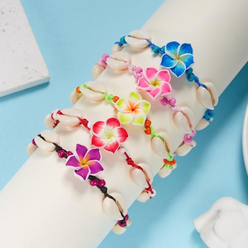 Bijoux bracelets de mode, argile de polymère, avec Seedbead & corde de cire, Placage de couleur d'or, bijoux de mode & émail, plus de couleurs à choisir, Vendu par PC