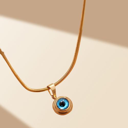 Stainless Steel Jewelry Necklace, 304 Stainless Steel, with Resin, plated, fashion jewelry & Unisex & decal, golden, Sold By Pair