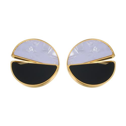 Stainless Steel Stud Earrings, 304 Stainless Steel, with Acrylic, plated, fashion jewelry & for woman, more colors for choice, Sold By Pair