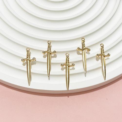 Tibetan Style Pendant, gold color plated, DIY & with rhinestone, golden, 100PCs/Bag, Sold By Bag