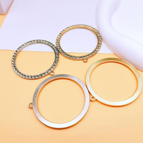 Tibetan Style Pendant, Donut, plated, DIY & with rhinestone, more colors for choice, 100PCs/Bag, Sold By Bag