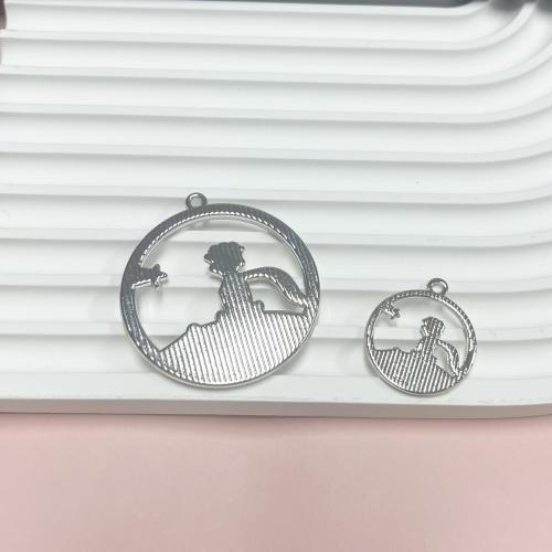 Персонаж в форме подвески сплав цинка, цинковый сплав, Круглая, плакирован золотом, DIY, серебряный, 100ПК/сумка, продается сумка