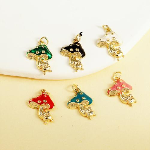 Messing Schmuck Anhänger, Pilz, plattiert, DIY & Emaille, keine, frei von Nickel, Blei & Kadmium, verkauft von PC