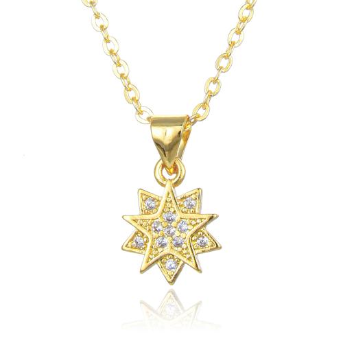 Cubic Zircon Micro Pave Brass Necklace, with 5cm extender chain, fashion jewelry & micro pave cubic zirconia & for woman, more colors for choice, Length:45 cm, Sold By PC