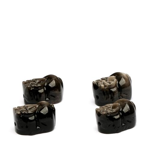 Gemstone Jewelry Beads, Silver Obsidian, Fabulous Wild Beast, natural & DIY, 17x11mm, Sold By PC