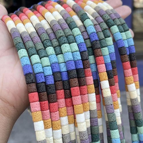 Perles de lave naturelle, lave volcanique, pilier, DIY & normes différentes pour le choix, multicolore, Vendu par brin