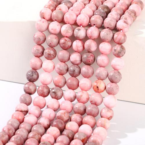 Gemstone Jewelry Beads, Zebra Jasper, Round, polished, natural & DIY & different size for choice, pink, Sold By Strand