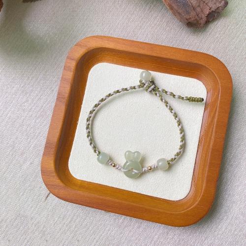 Hetian Jade Bracelet, with Polyester Cord, Rabbit, different styles for choice & for woman, Length:Approx 6-10 Inch, Sold By PC