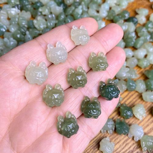 Perles en jade, Hetian Jade, dragon, poli, DIY, Couleur aléatoire, 15mm, Vendu par PC