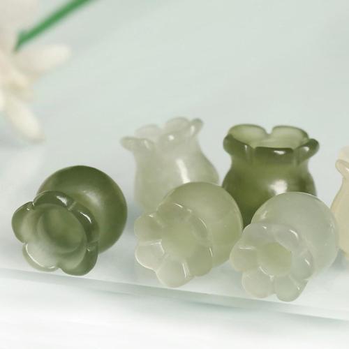 Colgantes de Jade, Hetian Jade, Flor, Bricolaje, más colores para la opción, 8x9mm, Vendido por UD