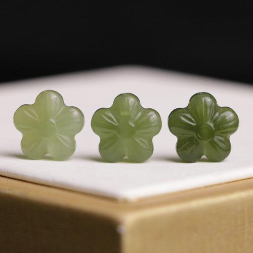 Perles en jade, Hetian Jade, fleur, poli, DIY, plus de couleurs à choisir, 10mm, Vendu par PC