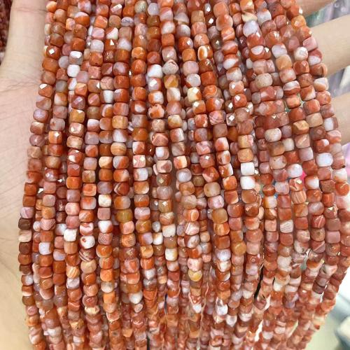 Natural Red Agate Beads, Yunnan Red Agate, DIY, mixed colors, 4x4mm, Sold Per 38 cm Strand