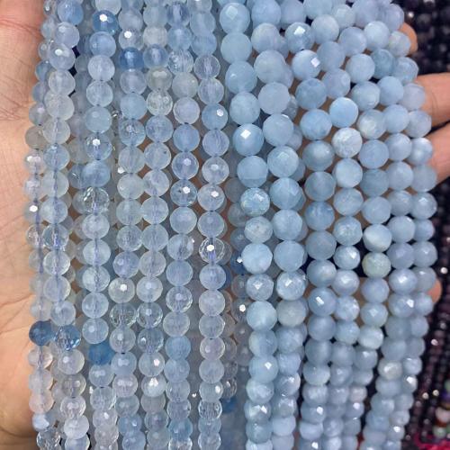 Gemstone Jewelry Beads, Aquamarine, DIY, blue, Sold Per 38 cm Strand