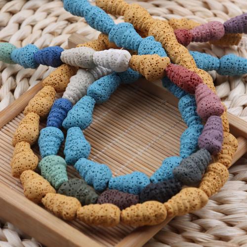 Perles de lave naturelle, lave volcanique, DIY, plus de couleurs à choisir, 13x18mm, Vendu par 36 cm brin