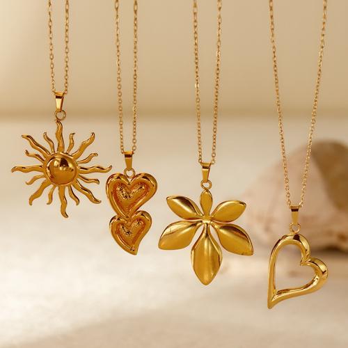 Stainless Steel Jewelry Necklace, 304 Stainless Steel, gold color plated, fashion jewelry, golden, Sold By PC